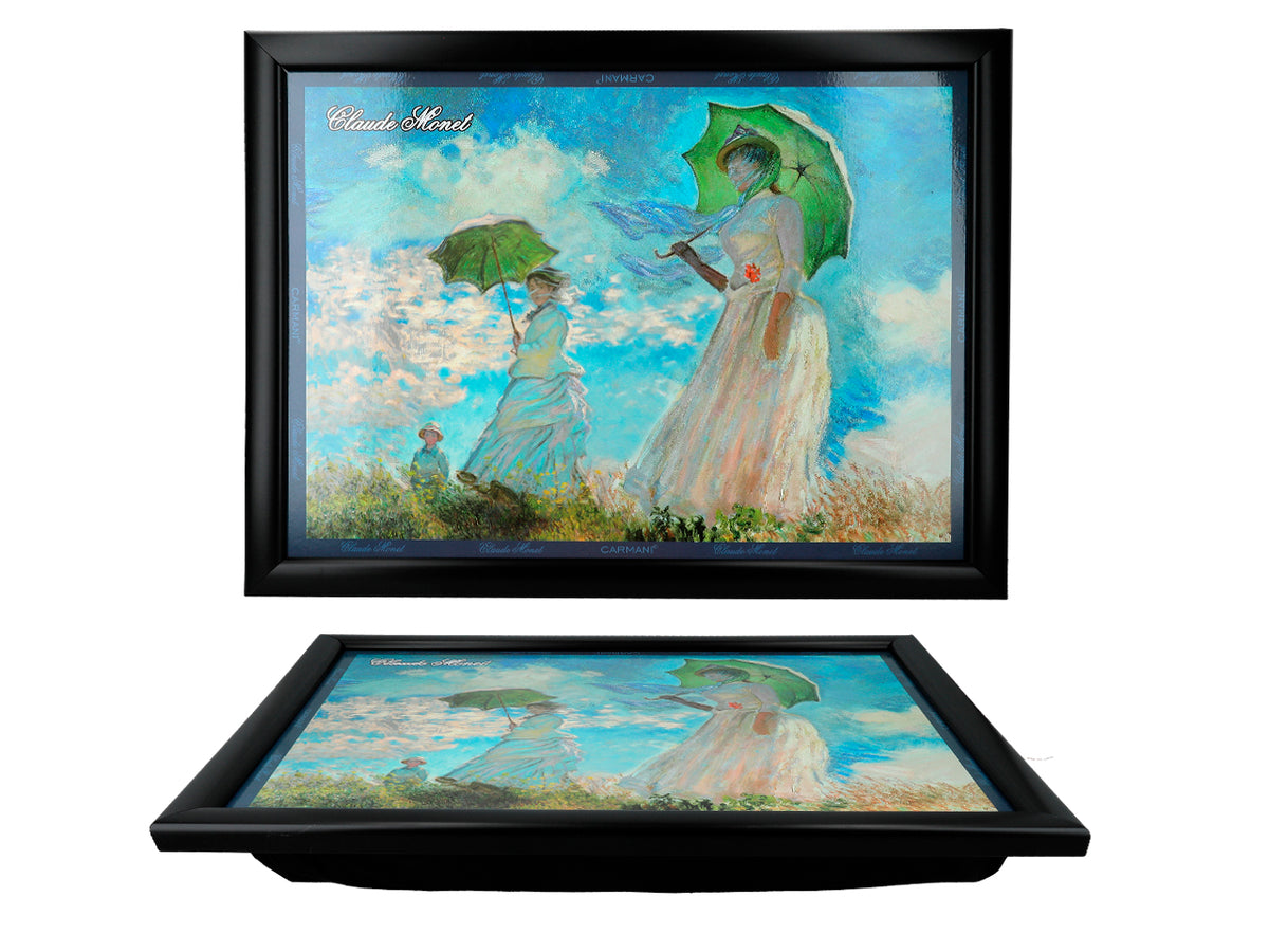 Suporte para portátil C. Monet, Mulher com Sombrinha, personalizável com possibilidade de gravação, elegante e artístico, 30.5x40.5cm, ideal para oferecer