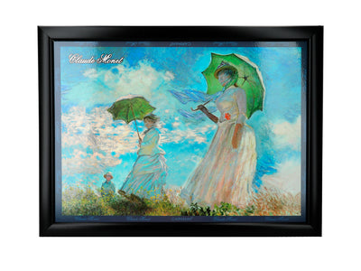 Suporte para portátil C. Monet, Mulher com Sombrinha, personalizável com possibilidade de gravação, elegante e artístico, 30.5x40.5cm, ideal para oferecer