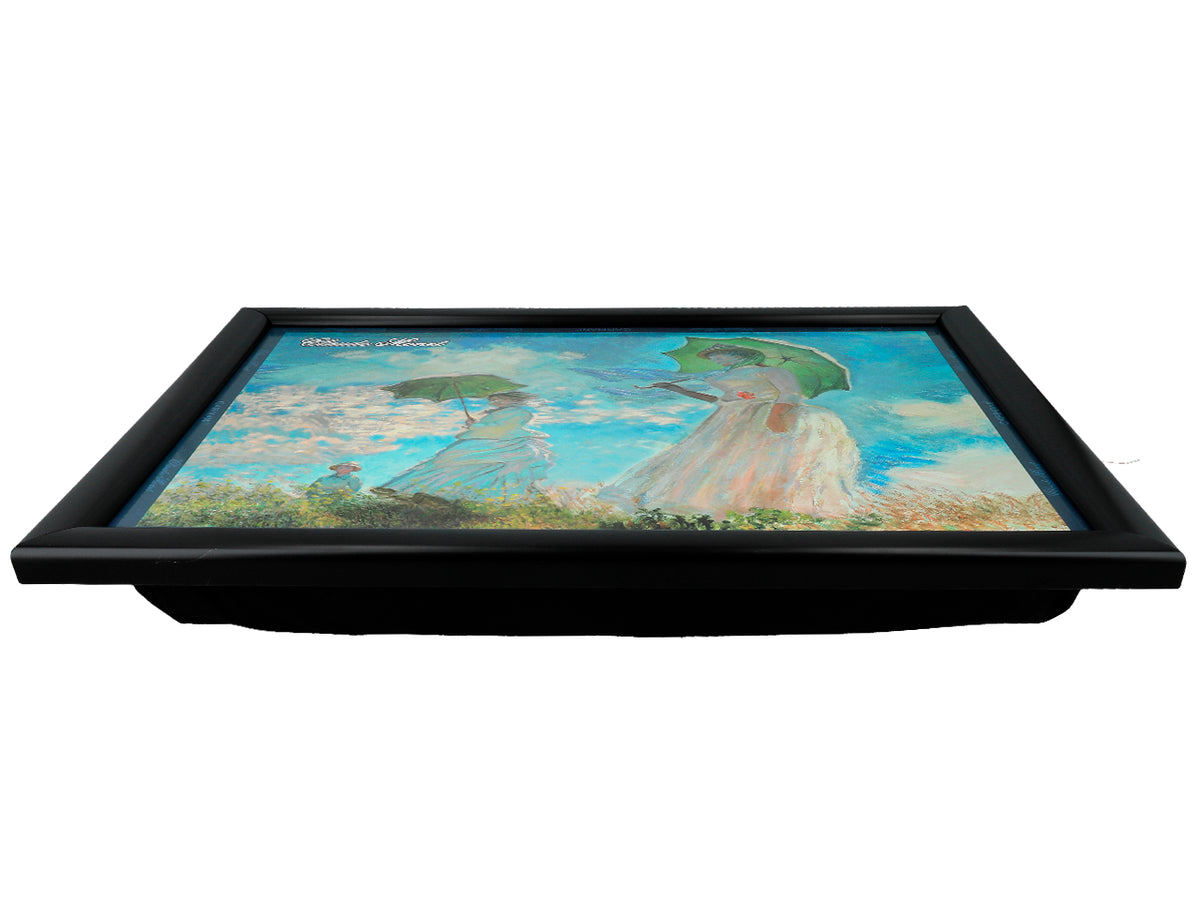 Suporte para portátil C. Monet, Mulher com Sombrinha, personalizável com possibilidade de gravação, elegante e artístico, 30.5x40.5cm, ideal para oferecer