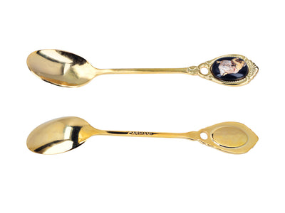 Conjunto de 6 colheres revestidas a ouro de 24K com motivo grego