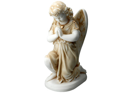 Anjo de alabastro em oração - figura de alabastro de 25cm com possibilidade de personalização por gravação