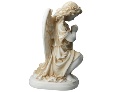 Anjo de alabastro em oração - figura de alabastro de 25cm com possibilidade de personalização por gravação