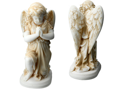 Anjo de alabastro em oração - figura de alabastro de 25cm com possibilidade de personalização por gravação