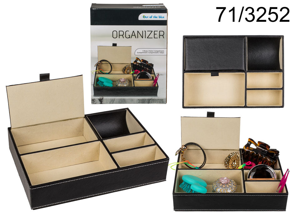 Organizador de joias em ecopele, possibilidade de personalização com gravação, 25 x 18 x 5 cm