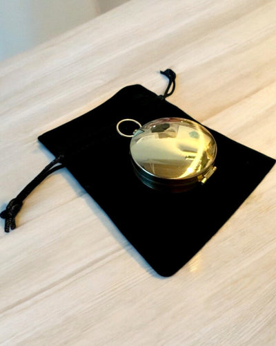 Bússola de Latão à Prova de Água com Efeito Luminoso - Essencial para Caminhadas e Campismo, personalização com gravação