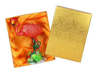Caixa metálica Flamingo com possibilidade de personalização por gravação, decorativa, ideal como presente, 22 cm de altura
