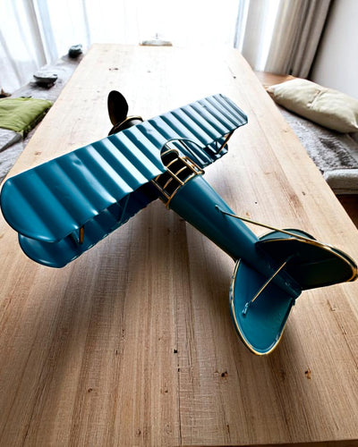 Modelo metálico de avião Blue Baron – retro, para presente, com opção de gravação