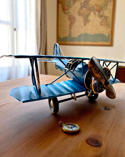 Modelo metálico de avião Blue Baron – retro, para presente, com opção de gravação