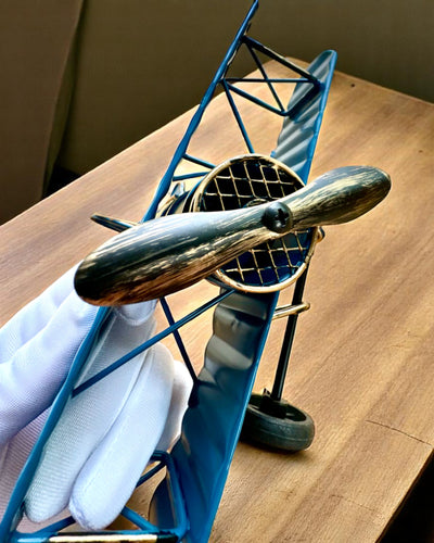 Modelo metálico de avião Blue Baron – retro, para presente, com opção de gravação