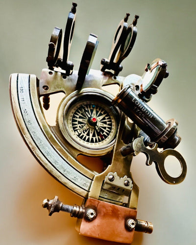 Sekstant Premium com Bússola Antiga - possibilidade de personalização com gravação