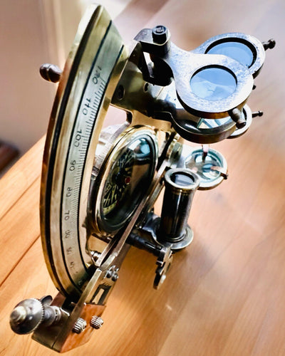 Sekstant Premium com Bússola Antiga - possibilidade de personalização com gravação