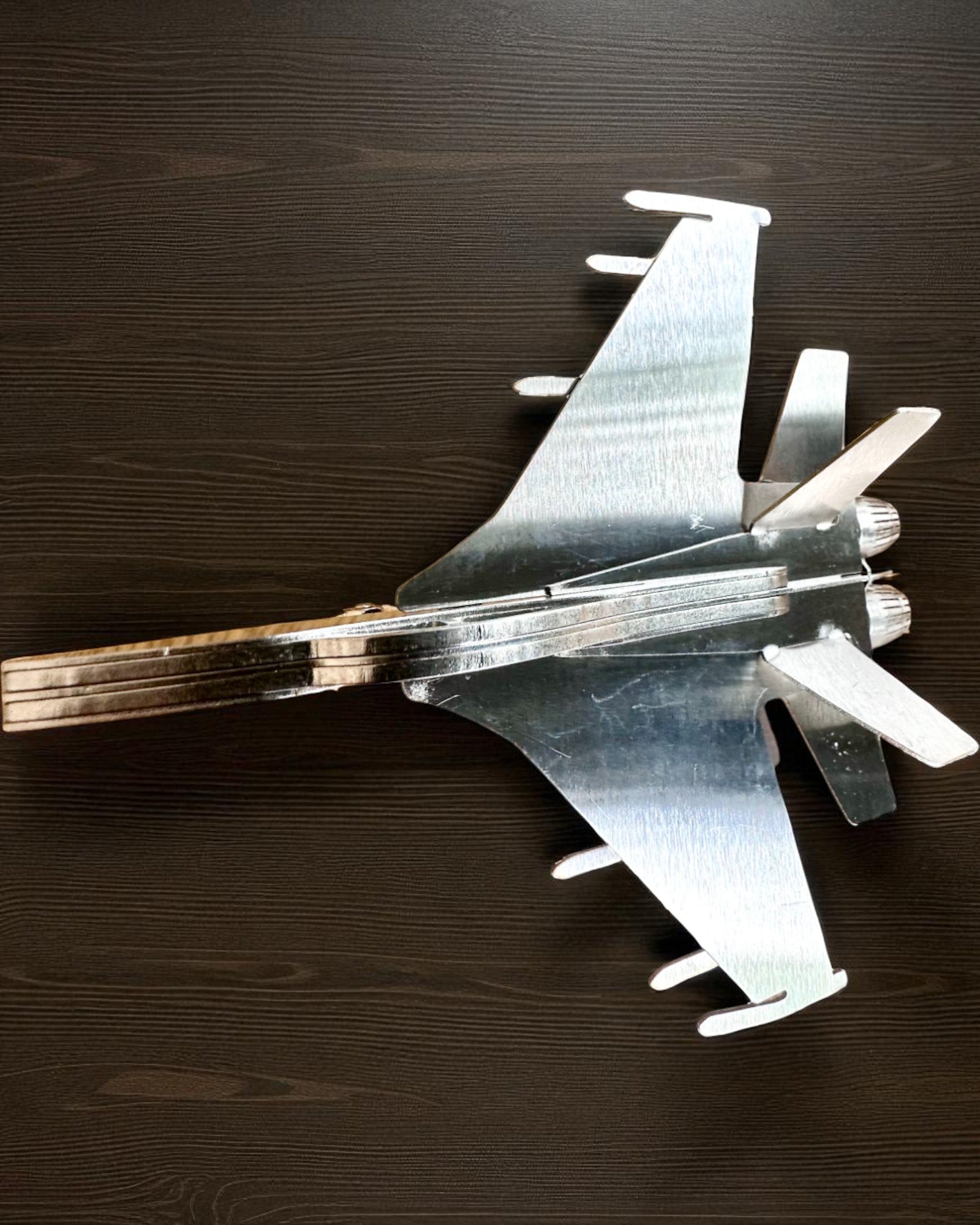 Modelo Metálico de Caça "SkyRaptor" – aço inoxidável, gravação personalizada para presente