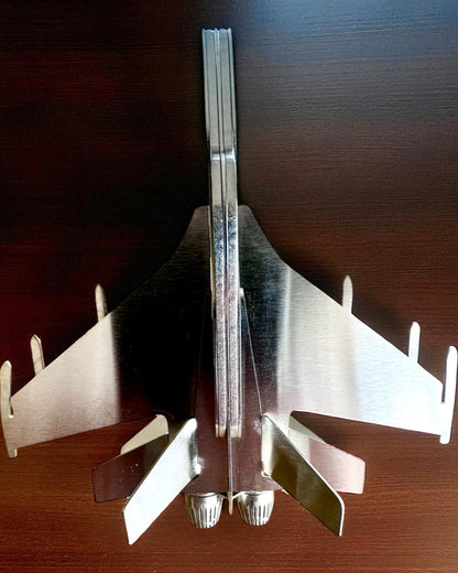 Modelo Metálico de Caça "SkyRaptor" – aço inoxidável, gravação personalizada para presente