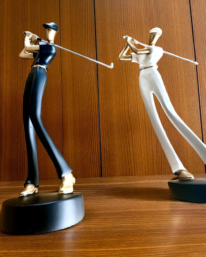 Figura de golfista "Swing Elegance", 24 cm de altura, decorativa com possibilidade de gravação para presente