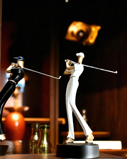 Figura de golfista "Swing Elegance", 24 cm de altura, decorativa com possibilidade de gravação para presente