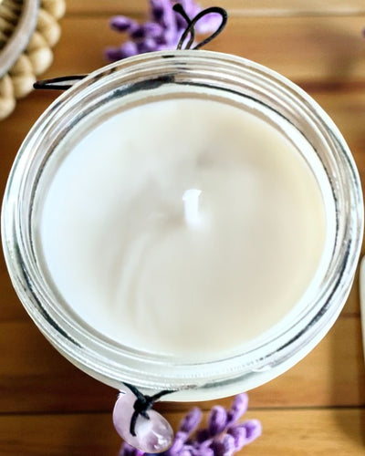 Vela de soja intencional Ametista – paz, harmonia e purificação, 250 ml, possibilidade de personalização para presente