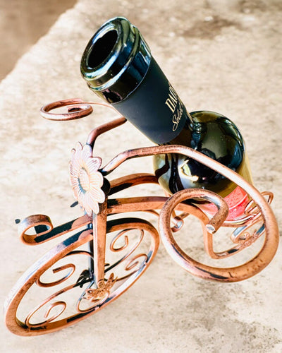 Suporte de Vinho "WineCycle" em Forma de Bicicleta - possibilidade de personalização com gravação para presente