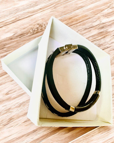 Pulseira Desportiva de Pele PU e Aço Inoxidável com Possibilidade de Gravação – 3 Cores