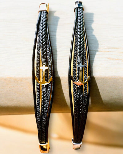 Pulseira masculina Âncora de Elegância com opção de gravação para presente