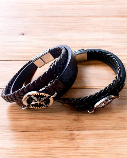 Pulseira "Compass Adventure" - possibilidade de personalização com gravação para presente, 2 variantes de cores à escolha