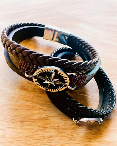 Pulseira "Compass Adventure" - possibilidade de personalização com gravação para presente, 2 variantes de cores à escolha