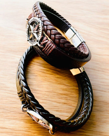 Pulseira "Compass Adventure" - possibilidade de personalização com gravação para presente, 2 variantes de cores à escolha
