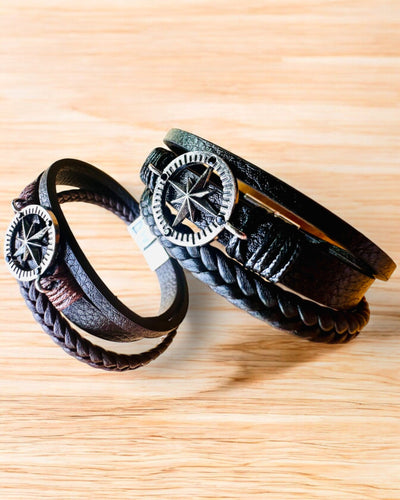 Pulseira "Compass Adventure" - possibilidade de personalização com gravação para presente, 2 variantes de cores à escolha