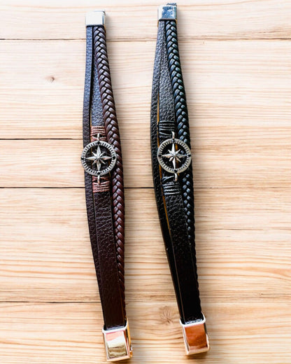 Pulseira "Compass Adventure" - possibilidade de personalização com gravação para presente, 2 variantes de cores à escolha