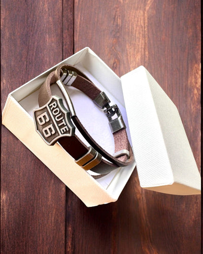 Pulseira do Viajante Route 66 - possibilidade de personalização com gravação