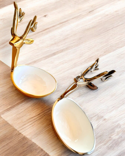 Tigela Elegante Beleza com Chifres – Artesanato da Índia, personalização com gravação