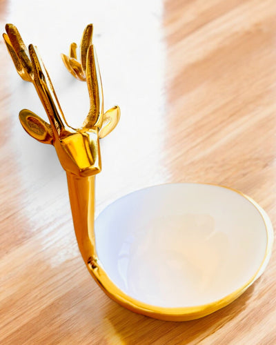 Tigela Elegante Beleza com Chifres – Artesanato da Índia, personalização com gravação