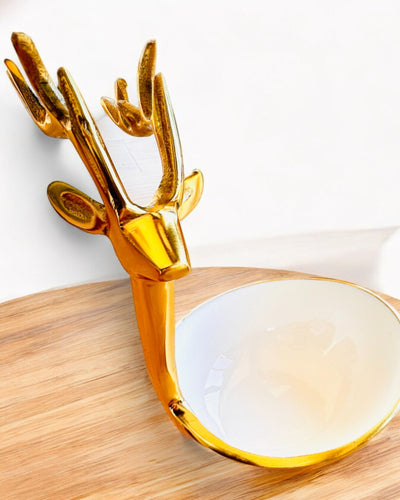 Tigela Elegante Beleza com Chifres – Artesanato da Índia, personalização com gravação