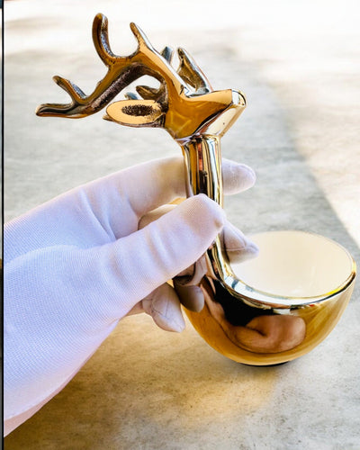 Tigela Elegante Beleza com Chifres – Artesanato da Índia, personalização com gravação