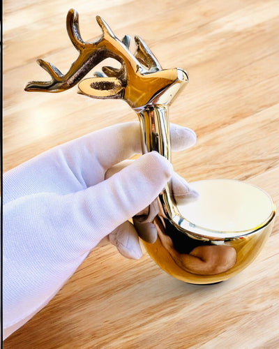 Tigela Elegante Beleza com Chifres – Artesanato da Índia, personalização com gravação