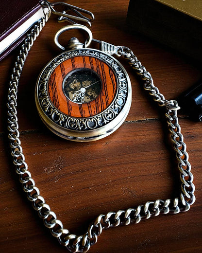 Relógio de bolso "Veritas Tempus" – cronómetro mecânico com possibilidade de gravação para presente, 2 variantes à escolha