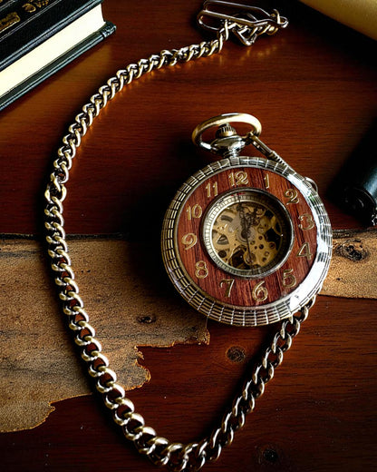 Relógio de bolso "Veritas Tempus" – cronómetro mecânico com possibilidade de gravação para presente, 2 variantes à escolha