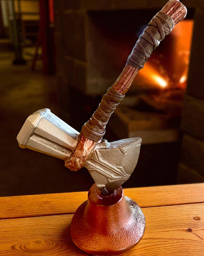 Storm Relic – martelo decorativo com base, 26 cm, feito à mão, possibilidade de personalização com gravação para presente