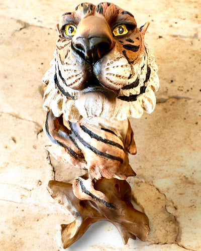 Estatueta "Tigre Rei da Selva" com Opção de Gravação, figura de 29 cm de altura, decoração para presente