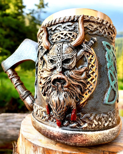 Caneca Viking Ragnar's Horn - com Opção de Gravação para presente, 250 ml