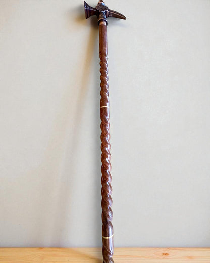 Bengala de Passeio - WIKING com cabeça em forma de martelo de guerra, possibilidade de personalização com gravação para presente