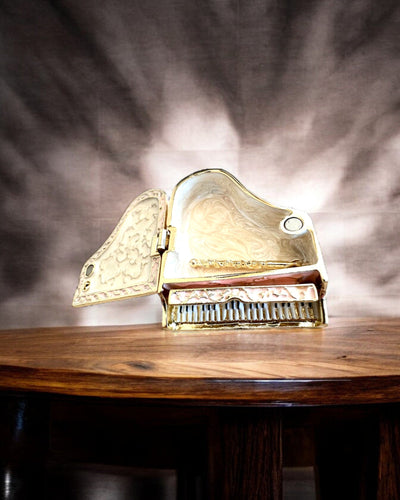 Elegante caixa de joias "Mini Piano - rosas clássicas" - com opção de gravação para presente