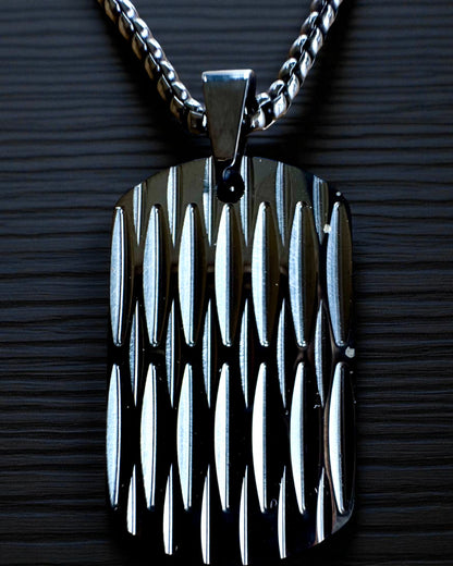 Colar masculino Dog Tag "SteelVision" – aço inoxidável, 15 variantes, personalização com gravação