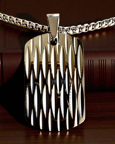 Colar masculino Dog Tag "SteelVision" – aço inoxidável, 15 variantes, personalização com gravação