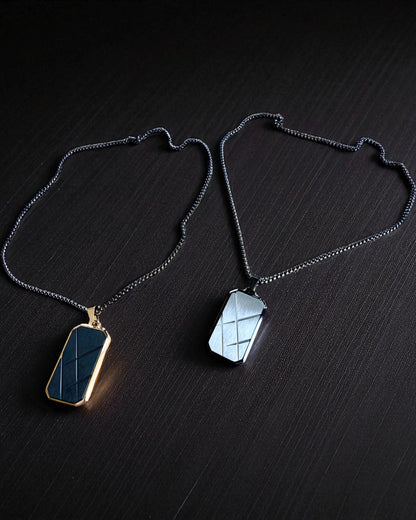 Colar masculino Dog Tag "SteelVision" – aço inoxidável, 15 variantes, personalização com gravação