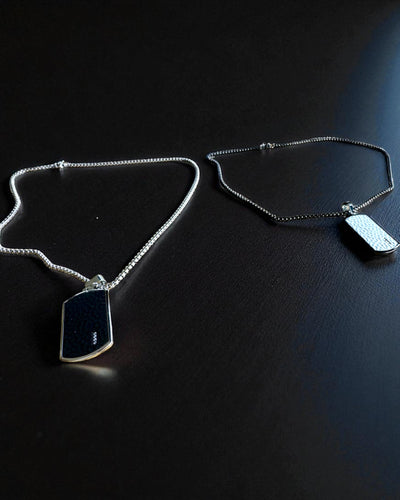 Colar masculino Dog Tag "SteelVision" – aço inoxidável, 15 variantes, personalização com gravação