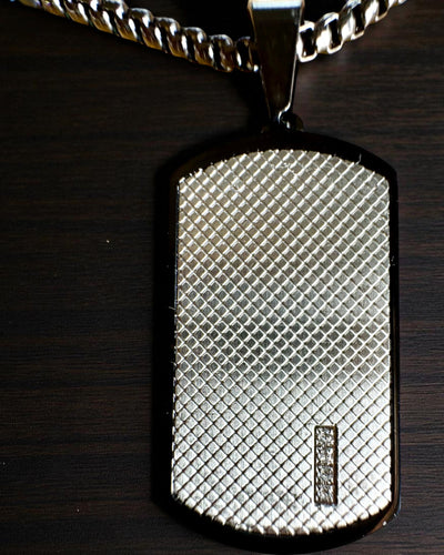 Colar masculino Dog Tag "SteelVision" – aço inoxidável, 15 variantes, personalização com gravação