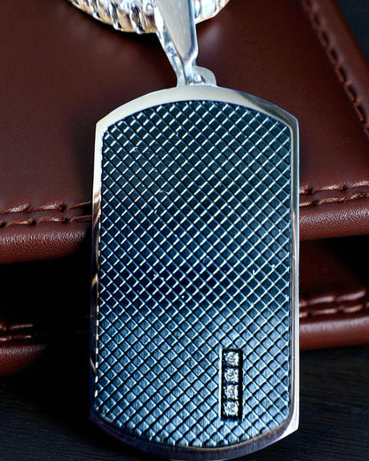 Colar masculino Dog Tag "SteelVision" – aço inoxidável, 15 variantes, personalização com gravação