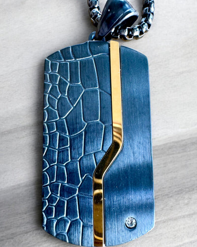 Colar masculino Dog Tag "SteelVision" – aço inoxidável, 15 variantes, personalização com gravação