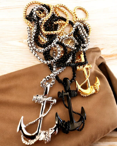 Âncora de Determinação, Amuleto Marinho, colar, possibilidade de personalização com gravação para presente, 3 variantes à escolha