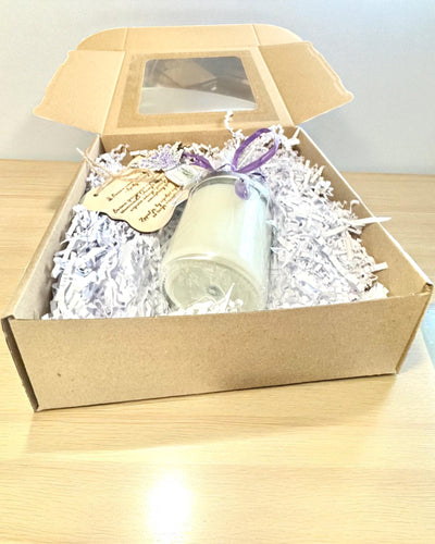 Vela de soja intencional Ametista – paz, harmonia e purificação, 250 ml, possibilidade de personalização para presente